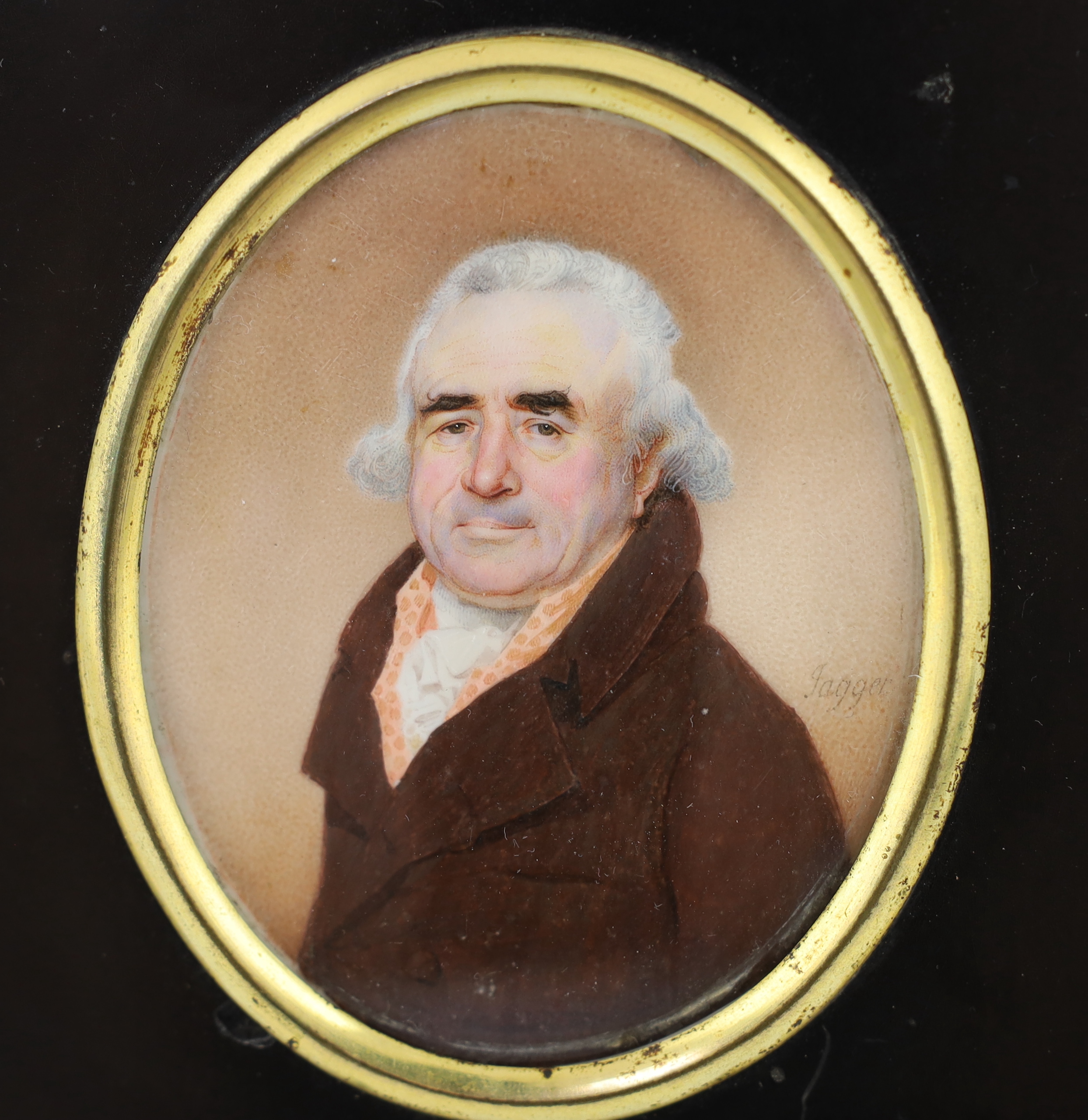 Charles Jagger (English, 1770-1827), Portrait miniature of a gentleman, watercolour on ivory, 8.5 x 6.8cm. CITES Submission reference JJRP2YU9